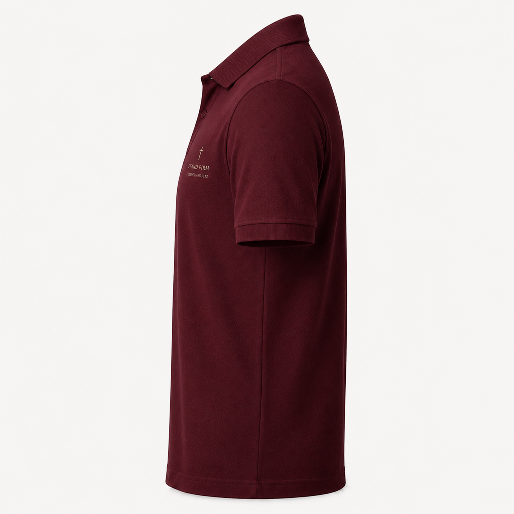 Stand Firm Embroidered Polo – 1 Corinthians 16:13